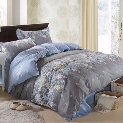 3 Or 4pcs Rosemary Flower Reactive Printing Bedding Sets Duvet Cover Single Twin Queen Size