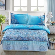 Blue Print Style Queen Size Galaxy Bedding Quilt Doona Duvet Cover Set With 2 Body Pillow Case