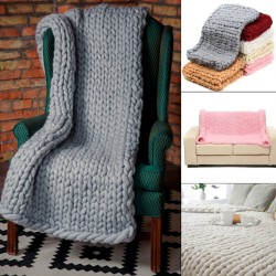 100x150cm Knitted Blanket Adult Plush Sofa Sherpa Blanket Weighted Blanket Kids Portable Car Travel Covers Fur Throw Blankets