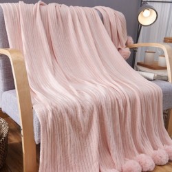 150x100cm Throw Blanket Textured Solid Soft Sofa Couch Decorative Knitted Blanket