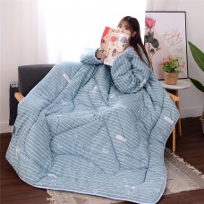 120x160cm All Season Lazy Quilt Blanket for Summer Spring Watching TV Wearable Blanket with Sleeve Bed Comforter
