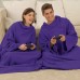 180cm Soft Fleece Wearable Blanket with Sleeves Cozy Wrap Warm Throw Travel Plush Fabric