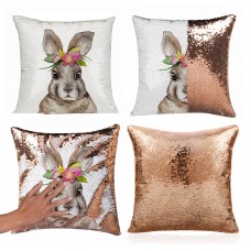 Easter Pillow Case Cute Rabbit Egg Cushion Cover