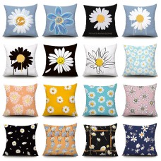 Ins Idyllic Fresh Daisy Flowers Plush Pillowcase Sofa Cushion Office Lunch Break Pillow