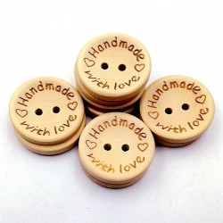 100 Pcs Natural Color Wooden Buttons Emoji Smile Face Letter Button Craft Fabric DIY Accessories