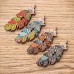 50 Pcs Feather Shape Natural Wood Sewing Buttons Fastness DIY Wooden Buttons Handcraft Material