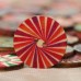 100pcs 25mm Vintage Flower Painted Wooden Buttons Two Eyes Decoration Sewing Buttons DIY Materials