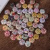 100 Pcs 25mm Decoration Sewing Buttons 2 Holes Mixed Printing Round Pattern Wood Buttons