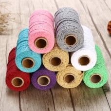 2mmx100m Macrame Rustic Rope Colorful Cotton Twisted Cord String DIY Hand Craft