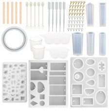 79 Pcs/set Jewelry Casting Molds Silicone Resin Jewelry Molds Ornament Necklace Pendant DIY Making Materials