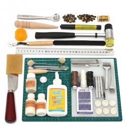 Vintage Leather Craft Tools Kit Stitching Sewing Beveler Punch Leather Working Hand Tool Set