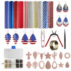 DIY Earrings Homemade Set Independence Day Theme Leather Creative Leather Kit