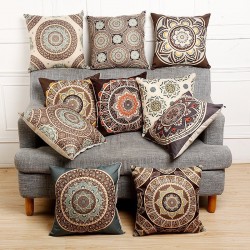 Vintage Bohemian Style Cotton Linen Throw Pillow Case Waist Cushion Cover Bags Home Sofa Car Decor