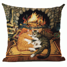 Retro Style Cats Linen Cotton Cushion Cover Home Sofa Art Decor Throw Pillowcase
