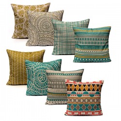 New Fresh Geometric Home Decor Linen Waist Throw Pillow Case Sofa Cushion Cover