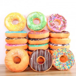 37cm Donut Plush Stuffed Toy Soft Doughnut Food Back Saddle Car Set Kids Gift Decor