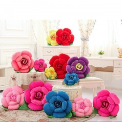 40cm 3D Colorful Rose Flowers Throw Pillow Plush Sofa Car Office Back Cushion Valentines Gift