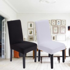 Elegant Black White Elastic Chair Cover Universal Home Wedding Dining Chair Slipcover Decor