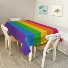 Modern Simple Style Rectangle Polyester Tablecloth Colorful Triangle Geometry Pattern Table Cover