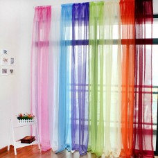 100 X 200cm Translucent Sheer Tulle Voile Organdy Curtain Door Window Vestibule Room Decor