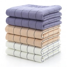 Cotton Thick Luxury Solid Plaid Cotton Towel Hotel Couple Face Towel Solid SPA Bathroom Towel