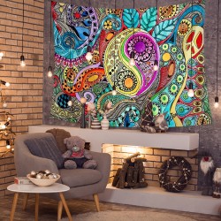 Colorful Abstract Sun God Taiji Diagram Tapestries Beach Towel Yoga Towel Living Room Art Decor